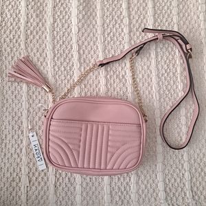 NWT Mali & Lili Pink Vegan Leather Adjustable Crossbody Bag